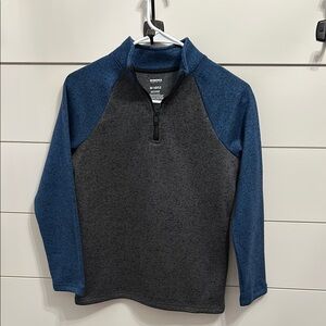 Blue and Gray Quarter-Zip Pullover
